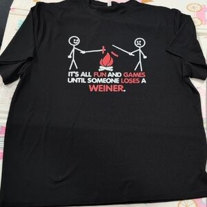 Black Graphic T-Shirt with Humorous Print